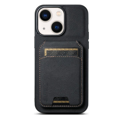 For iPhone 13 Suteni H02 Litchi Leather Card Wallet Stand Back Phone Case(Black) - iPhone 13 Cases by Suteni | Online Shopping UK | buy2fix