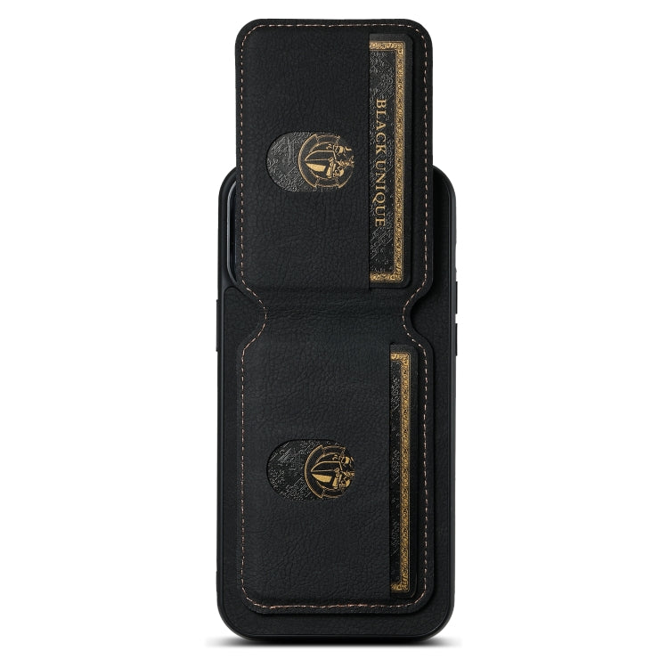 For iPhone 11 Suteni H02 Litchi Leather Card Wallet Stand Back Phone Case(Black) - iPhone 11 Cases by Suteni | Online Shopping UK | buy2fix