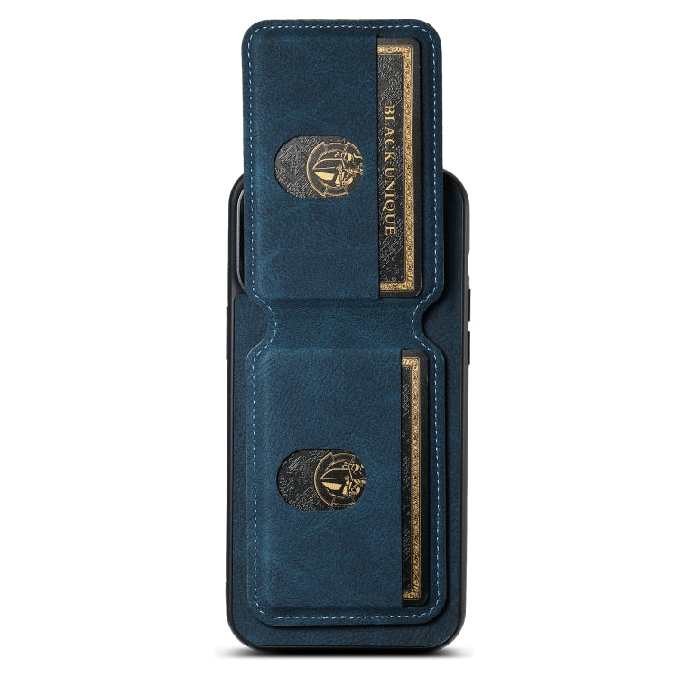 For iPhone 11 Suteni H02 Litchi Leather Card Wallet Stand Back Phone Case(Blue) - iPhone 11 Cases by Suteni | Online Shopping UK | buy2fix