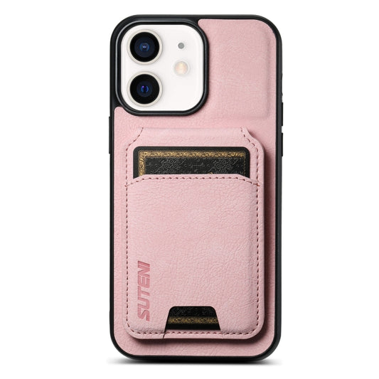 For iPhone 11 Suteni H02 Litchi Leather Card Wallet Stand Back Phone Case(Pink) - iPhone 11 Cases by Suteni | Online Shopping UK | buy2fix
