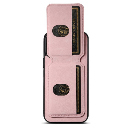 For iPhone 11 Pro Suteni H02 Litchi Leather Card Wallet Stand Back Phone Case(Pink) - iPhone 11 Pro Cases by Suteni | Online Shopping UK | buy2fix
