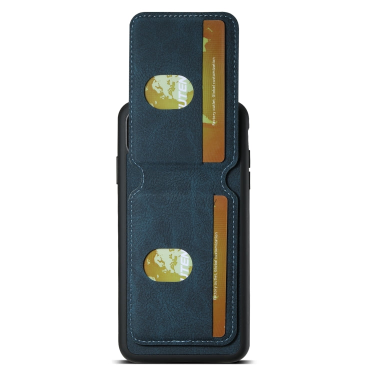 For iPhone X / XS Suteni H02 Litchi Leather Card Wallet Stand Back Phone Case(Blue) - More iPhone Cases by Suteni | Online Shopping UK | buy2fix