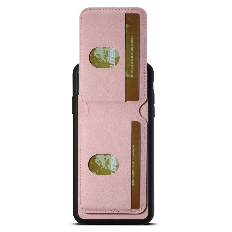 For iPhone X / XS Suteni H02 Litchi Leather Card Wallet Stand Back Phone Case(Pink) - More iPhone Cases by Suteni | Online Shopping UK | buy2fix