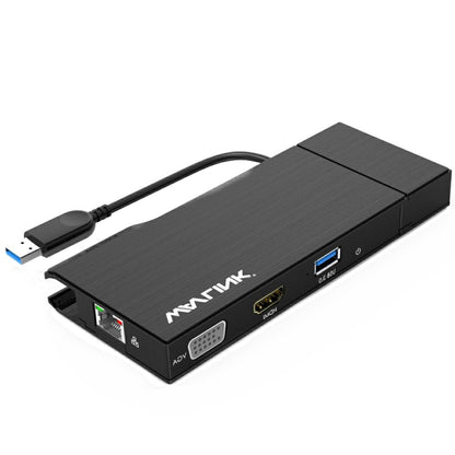 WAVLINK WL-UG39DH2 USB3.0 to HD / VGA / Gigabit Ethernet Splitter Adapter - USB 3.0 HUB by WAVLINK | Online Shopping UK | buy2fix