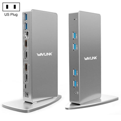 WAVLINK WL-UG69DK7 Laptops Type-C Universal Desktop Docking Station Aluminum Alloy HUB Adapter(US Plug) - USB HUB by WAVLINK | Online Shopping UK | buy2fix