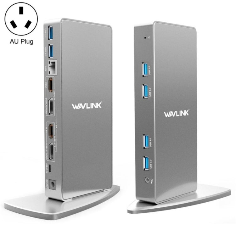 WAVLINK WL-UG69DK7 Laptops Type-C Universal Desktop Docking Station Aluminum Alloy HUB Adapter(AU Plug) - USB HUB by WAVLINK | Online Shopping UK | buy2fix