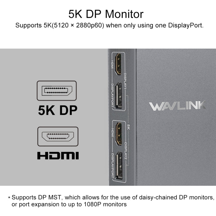 WAVLINK WL-UG69DK7 Laptops Type-C Universal Desktop Docking Station Aluminum Alloy HUB Adapter(UK Plug) - USB HUB by WAVLINK | Online Shopping UK | buy2fix