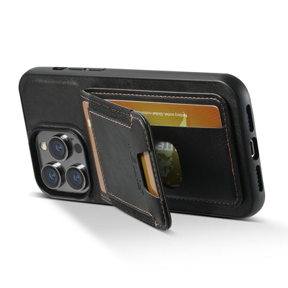 For iPhone 11 Suteni H03 Oil Wax Leather Wallet Stand Back Phone Case(Black) - iPhone 11 Cases by Suteni | Online Shopping UK | buy2fix