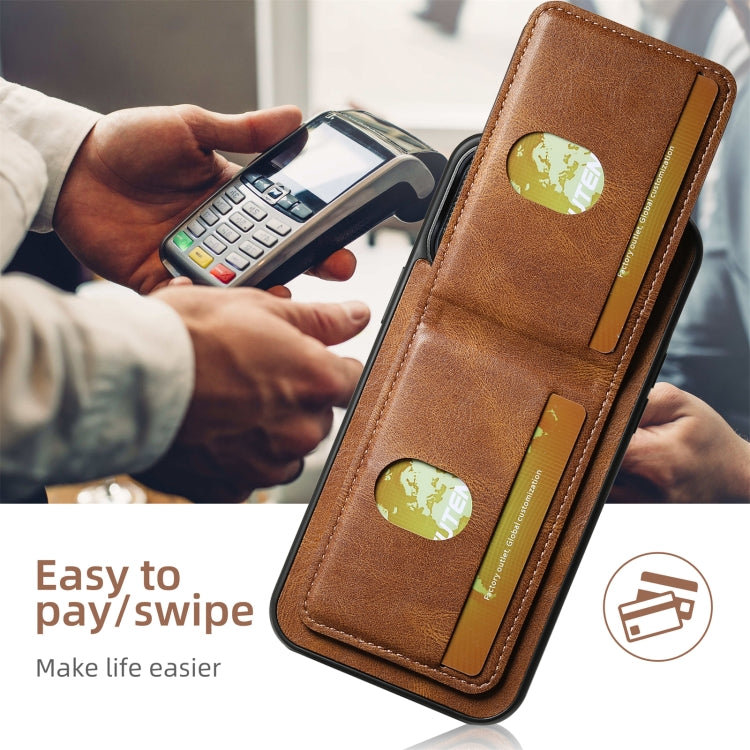 For iPhone 16 Pro Suteni H03 Oil Wax Leather Wallet Stand Back Phone Case(Brown) by Suteni