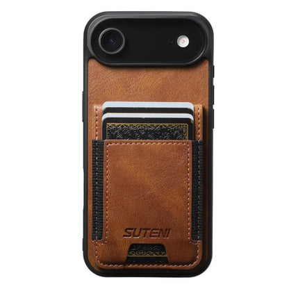 For iPhone 17 Air Suteni H03 Oil Wax Leather Wallet Stand Back Phone Case(Brown) - iPhone 17 Air Cases by Suteni | Online Shopping UK | buy2fix