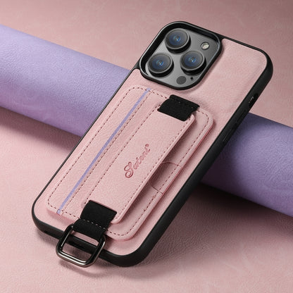 For iPhone 11 Suteni H13 Litchi Leather Wrist Strap Wallet Back Phone Case(Purple) - iPhone 11 Cases by Suteni | Online Shopping UK | buy2fix
