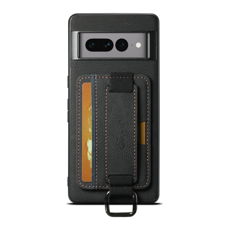 For Google Pixel 8a Suteni H13 Litchi Leather Wrist Strap Wallet Back Phone Case(Black) - Google Cases by Suteni | Online Shopping UK | buy2fix