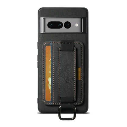 For Google Pixel 8a Suteni H13 Litchi Leather Wrist Strap Wallet Back Phone Case(Black) - Google Cases by Suteni | Online Shopping UK | buy2fix