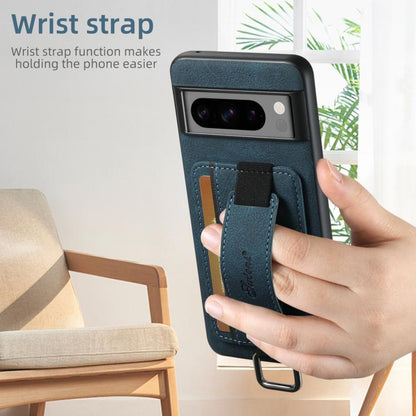 For Google Pixel 10 Pro XL Suteni H13 Litchi Leather Wrist Strap Wallet Back Phone Case(Blue) - Google Cases by Suteni | Online Shopping UK | buy2fix