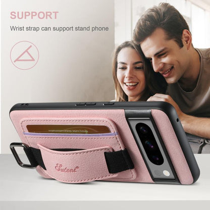 For Google Pixel 10 Pro XL Suteni H13 Litchi Leather Wrist Strap Wallet Back Phone Case(Pink) - Google Cases by Suteni | Online Shopping UK | buy2fix