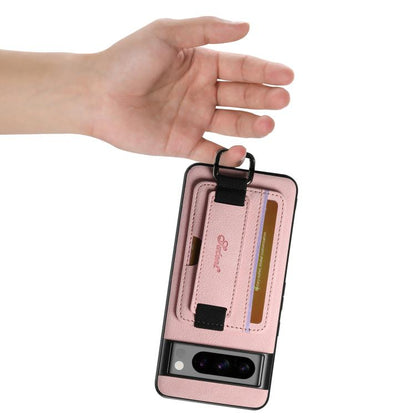 For Google Pixel 10 Pro XL Suteni H13 Litchi Leather Wrist Strap Wallet Back Phone Case(Pink) - Google Cases by Suteni | Online Shopping UK | buy2fix