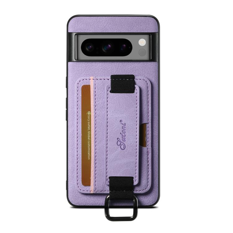 For Google Pixel 10 Pro XL Suteni H13 Litchi Leather Wrist Strap Wallet Back Phone Case(Purple) - Google Cases by Suteni | Online Shopping UK | buy2fix