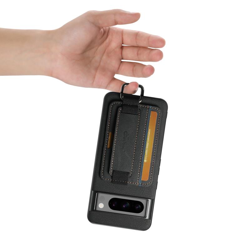 For Google Pixel 10 Suteni H13 Litchi Leather Wrist Strap Wallet Back Phone Case(Black) - Google Cases by Suteni | Online Shopping UK | buy2fix