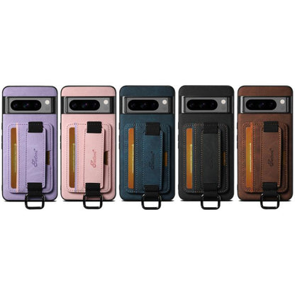 For Google Pixel 10 Pro Suteni H13 Litchi Leather Wrist Strap Wallet Back Phone Case(Brown) - Google Cases by Suteni | Online Shopping UK | buy2fix