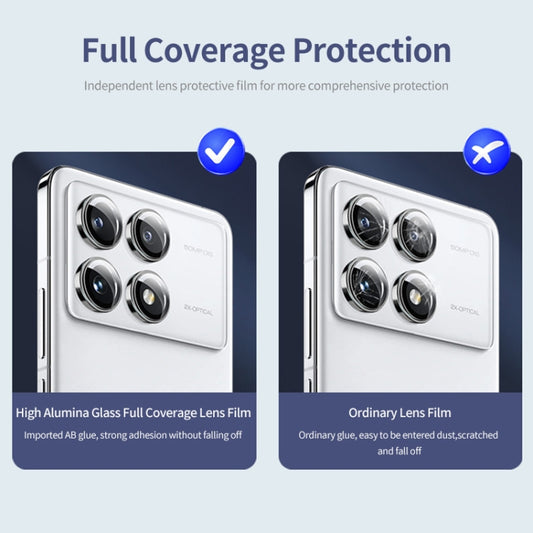 For Redmi K70 / K70 Pro / K70E ENKAY Hat-Prince 9H Rear Camera Lens Aluminium Alloy Tempered Glass Film(Silver) by ENKAY