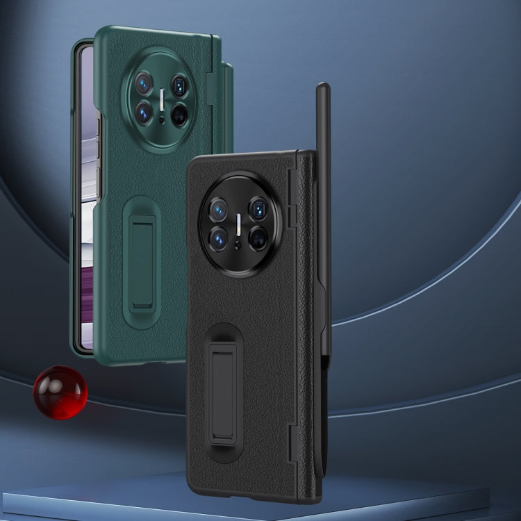 For Huawei  Mate X5 Integrated Film Plain Leather Phone Case with Pen(Blue) - Huawei Cases by buy2fix | Online Shopping UK | buy2fix