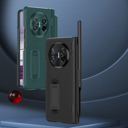 For Huawei  Mate X5 Integrated Film Plain Leather Phone Case with Pen(Blue) - Huawei Cases by buy2fix | Online Shopping UK | buy2fix