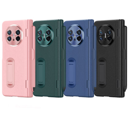 For Huawei  Mate X5 Integrated Film Plain Leather Phone Case with Pen(Blue) - Huawei Cases by buy2fix | Online Shopping UK | buy2fix