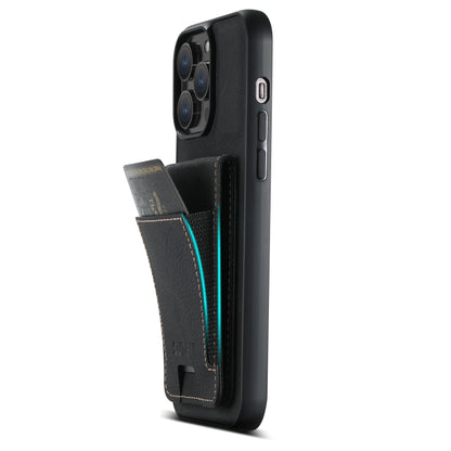 For iPhone 11 Suteni H03 Litchi Leather Card Bag Stand Back Phone Case(Black) - iPhone 11 Cases by Suteni | Online Shopping UK | buy2fix