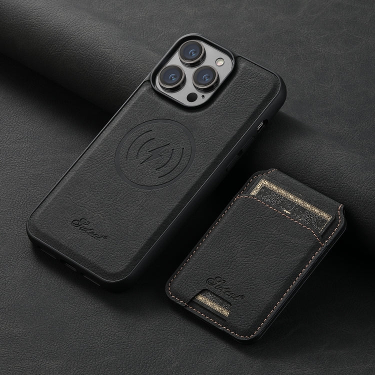 For iPhone 13 Pro Suteni H17 Litchi Texture Leather MagSafe Detachable Wallet Phone Case(Black) - iPhone 13 Pro Cases by Suteni | Online Shopping UK | buy2fix