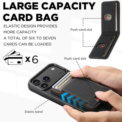 For iPhone 17 Pro Max Suteni H17 Litchi Texture Leather MagSafe Detachable Wallet Phone Case(Black) - iPhone 17 Pro Max Cases by Suteni | Online Shopping UK | buy2fix