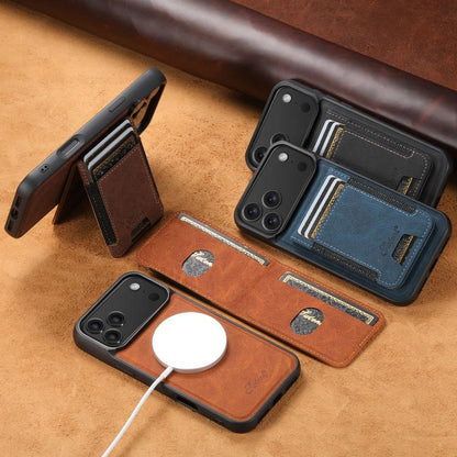 For iPhone 17 Pro Max Suteni H17 Litchi Texture Leather MagSafe Detachable Wallet Phone Case(Black) - iPhone 17 Pro Max Cases by Suteni | Online Shopping UK | buy2fix