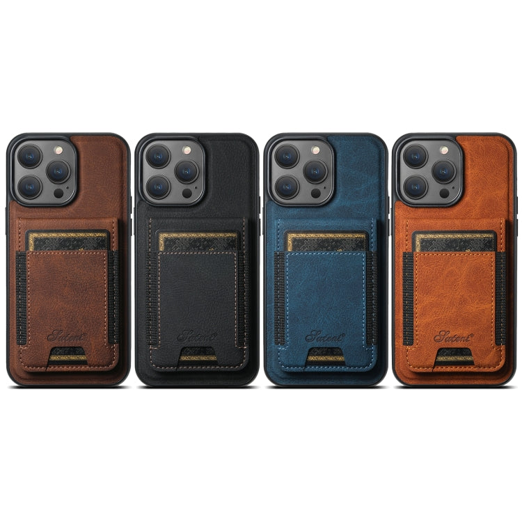 For iPhone 12 Pro Suteni H17 Litchi Texture Leather MagSafe Detachable Wallet Phone Case(Black) - iPhone 12 / 12 Pro Cases by Suteni | Online Shopping UK | buy2fix