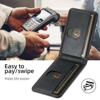 For iPhone 16 Suteni H17 Oil Eax Leather MagSafe Detachable Wallet Phone Case(Black) by Suteni