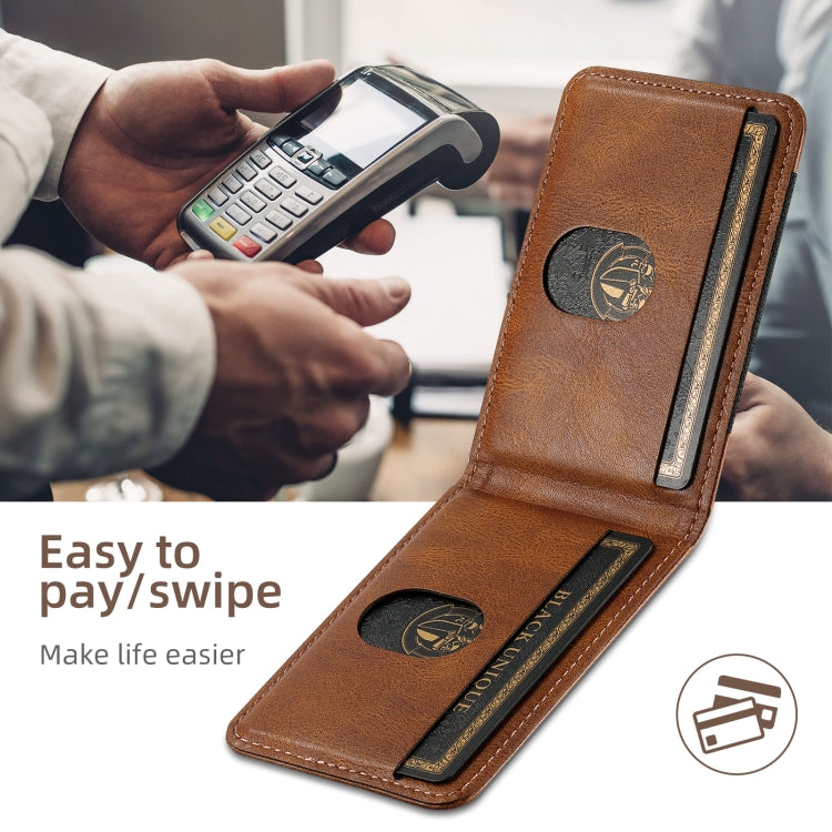 For iPhone 16 Suteni H17 Oil Eax Leather MagSafe Detachable Wallet Phone Case(Brown) by Suteni