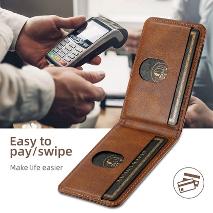 For iPhone 16 Suteni H17 Oil Eax Leather MagSafe Detachable Wallet Phone Case(Brown) by Suteni