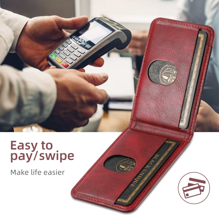 For iPhone 16 Suteni H17 Oil Eax Leather MagSafe Detachable Wallet Phone Case(Red) by Suteni