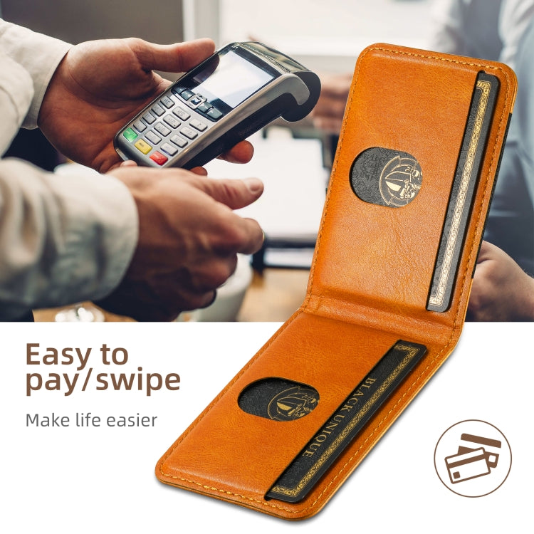 For iPhone 16 Suteni H17 Oil Eax Leather MagSafe Detachable Wallet Phone Case(Khaki) by Suteni