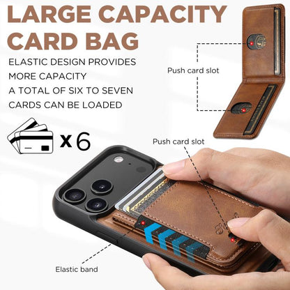 For iPhone Air Suteni H17 Oil Eax Leather MagSafe Detachable Wallet Phone Case(Brown) - iPhone Air Cases by Suteni | Online Shopping UK | buy2fix