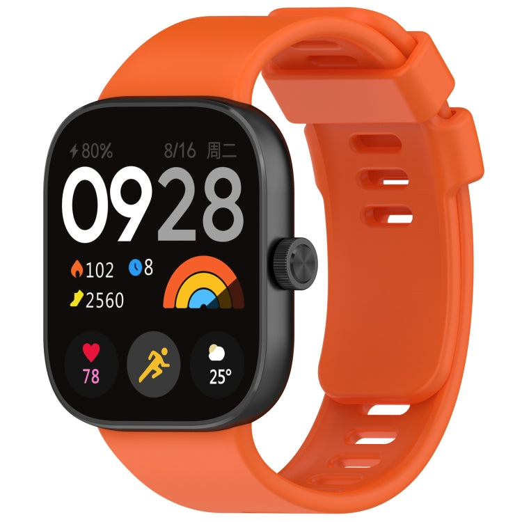 For Redmi Watch 4 Solid Color Silicone Sports Watch Band(Orange) - Watch Bands by buy2fix | Online Shopping UK | buy2fix