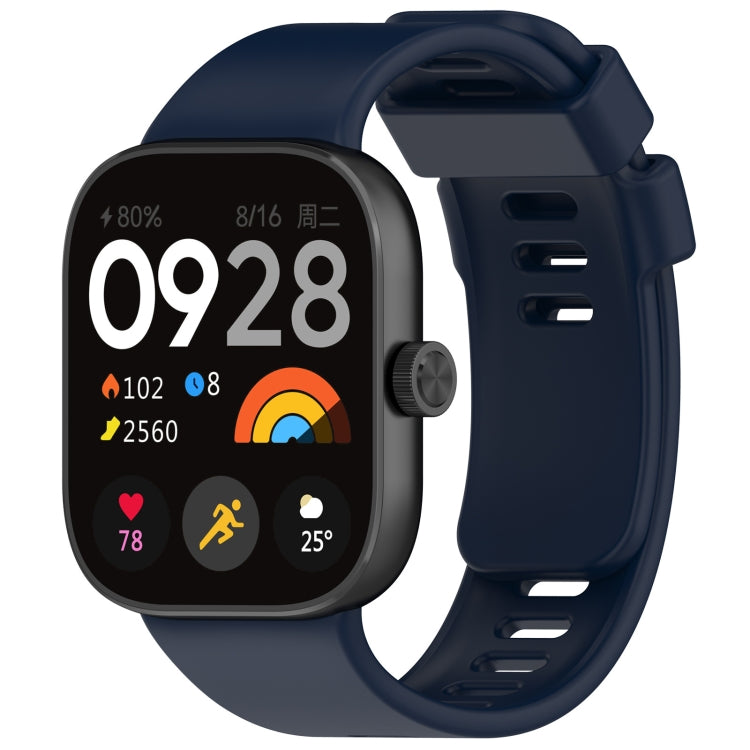 For Redmi Watch 4 Solid Color Silicone Sports Watch Band(Dark Blue) - Watch Bands by buy2fix | Online Shopping UK | buy2fix