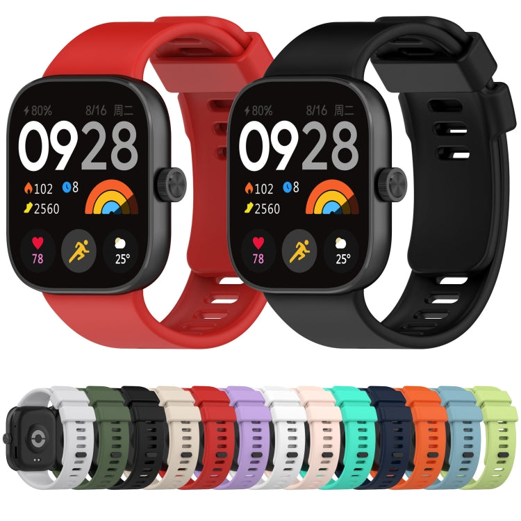 For Redmi Watch 4 Solid Color Silicone Sports Watch Band(Black) - Watch Bands by buy2fix | Online Shopping UK | buy2fix