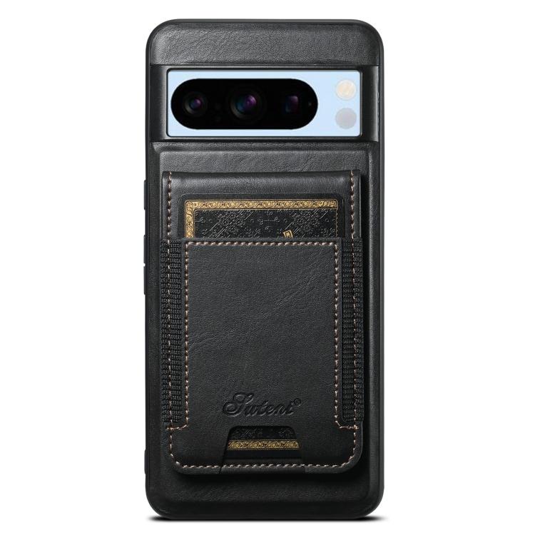 For Google Pixel 8 Pro Suteni H17 Oil Eax Leather Detachable Wallet Phone Case(Black) by Suteni