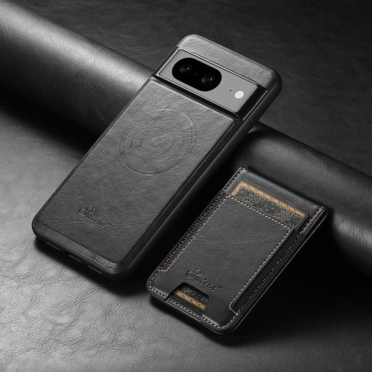 For Google Pixel 8 Pro Suteni H17 Oil Eax Leather Detachable Wallet Phone Case(Black) by Suteni