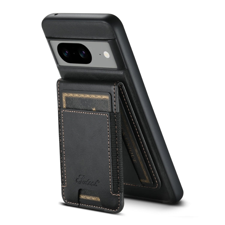For Google Pixel 8 Pro Suteni H17 Oil Eax Leather Detachable Wallet Phone Case(Black) by Suteni