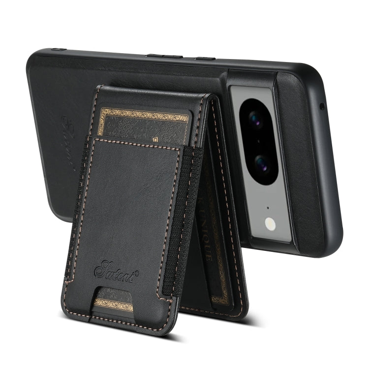 For Google Pixel 8 Pro Suteni H17 Oil Eax Leather Detachable Wallet Phone Case(Black) by Suteni