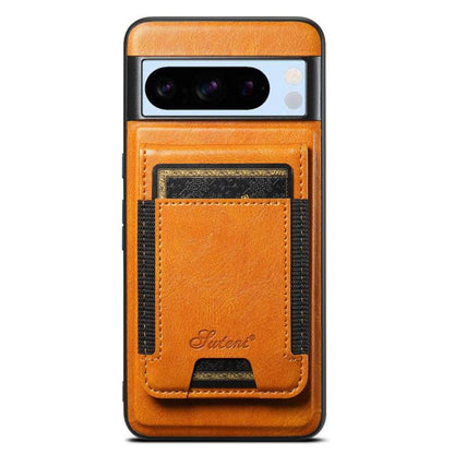 For Google Pixel 8 Pro Suteni H17 Oil Eax Leather Detachable Wallet Phone Case(Khaki) by Suteni
