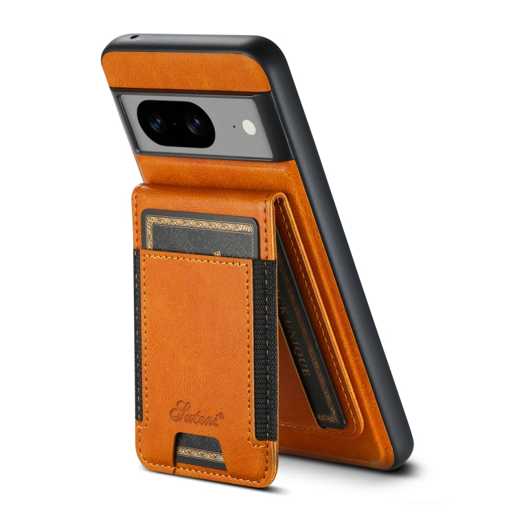 For Google Pixel 8 Pro Suteni H17 Oil Eax Leather Detachable Wallet Phone Case(Khaki) by Suteni