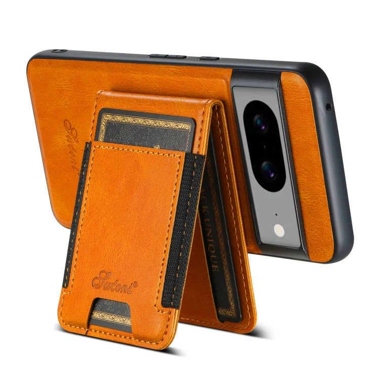 For Google Pixel 8 Pro Suteni H17 Oil Eax Leather Detachable Wallet Phone Case(Khaki) by Suteni