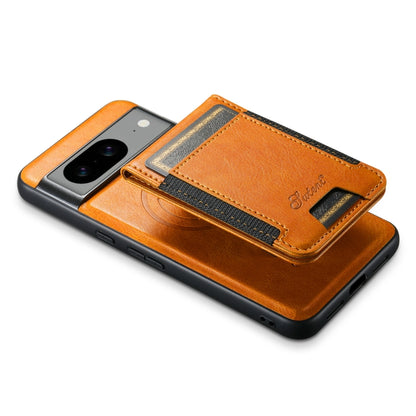 For Google Pixel 8 Pro Suteni H17 Oil Eax Leather Detachable Wallet Phone Case(Khaki) by Suteni