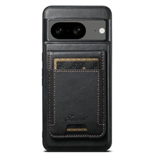 For Google Pixel 8 Suteni H17 Oil Eax Leather Detachable Wallet Phone Case(Black) by Suteni